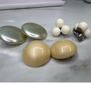 Lot 3 pair Vintage Style Clip On Earrings